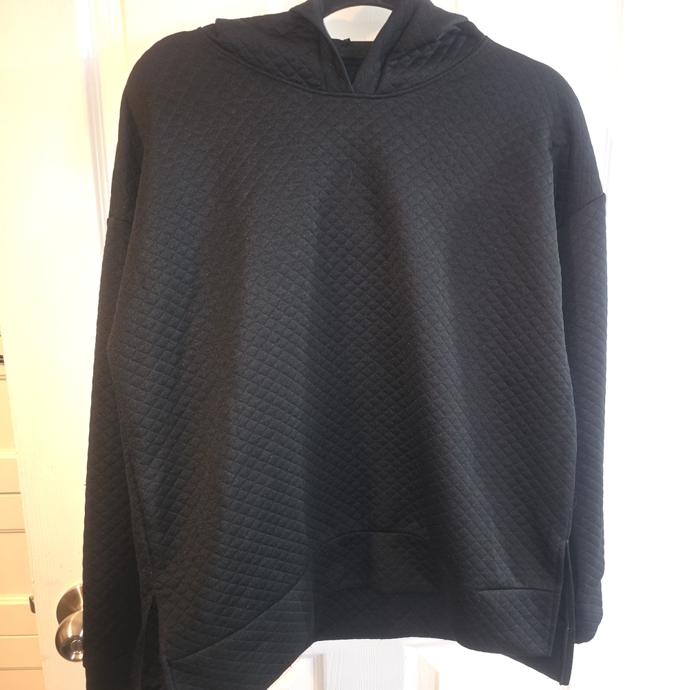 Black Quilted Hoodie